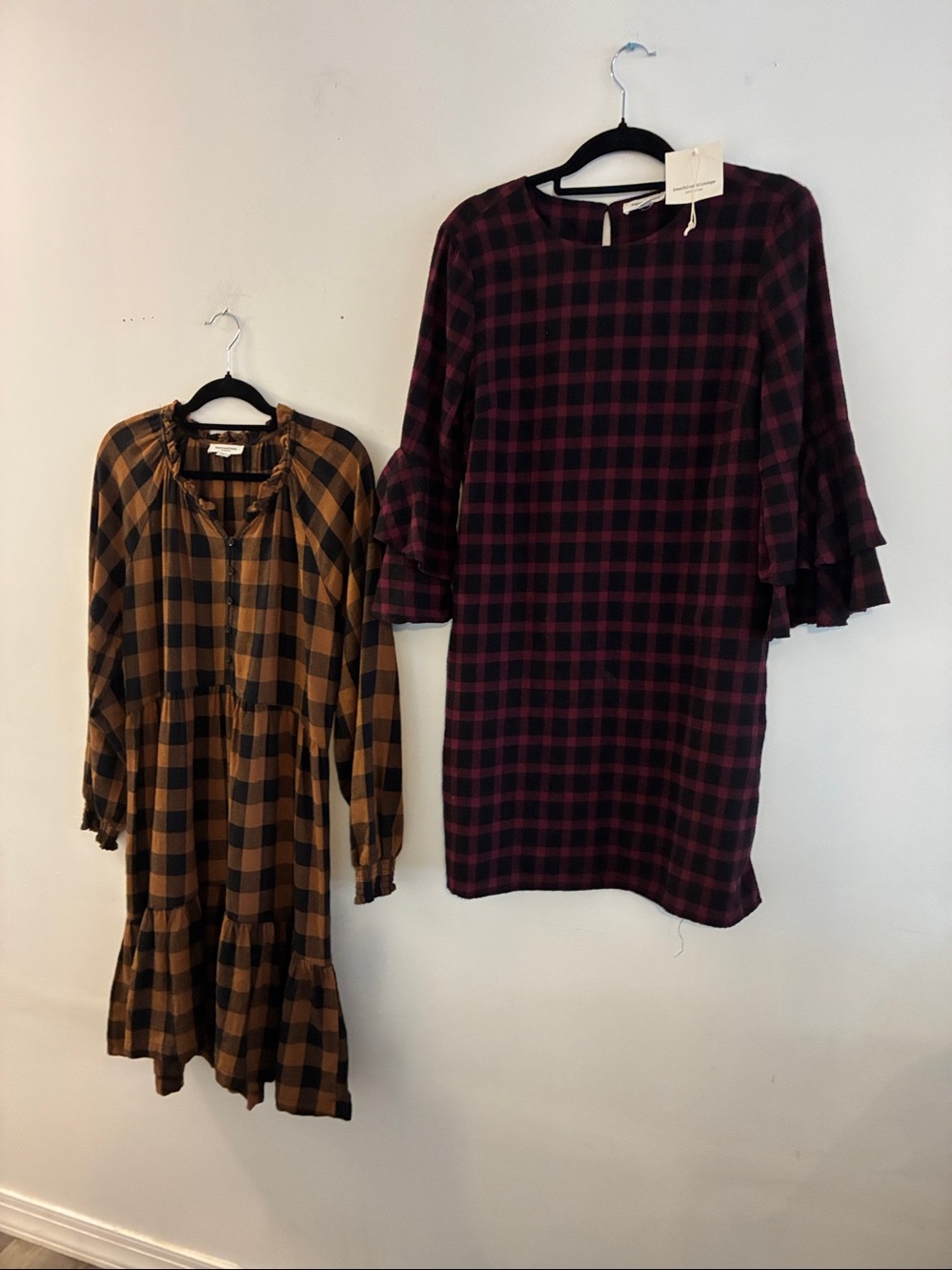 beachlunchlounge Lot of 2 Black Brown Tiered Maroon Straight Fairy Both M Worn 1